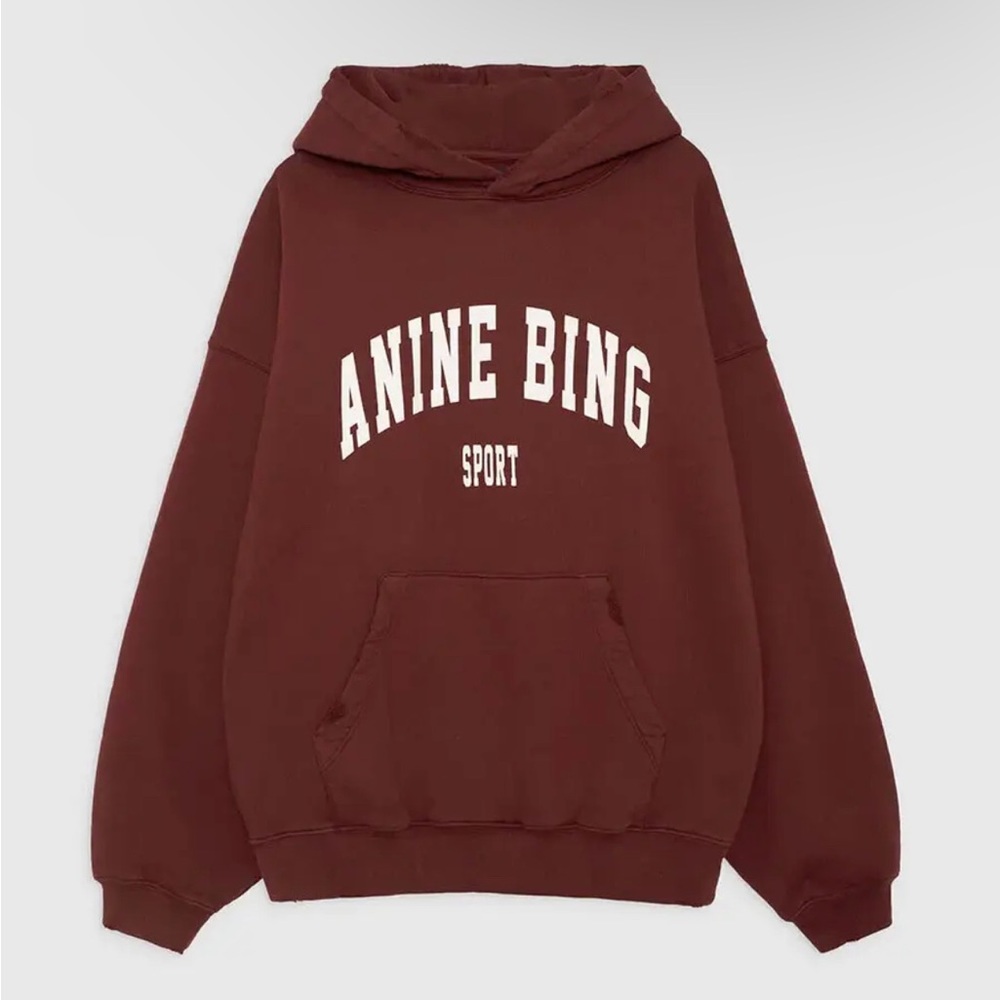 anine bing dark cherry harvey hoodie